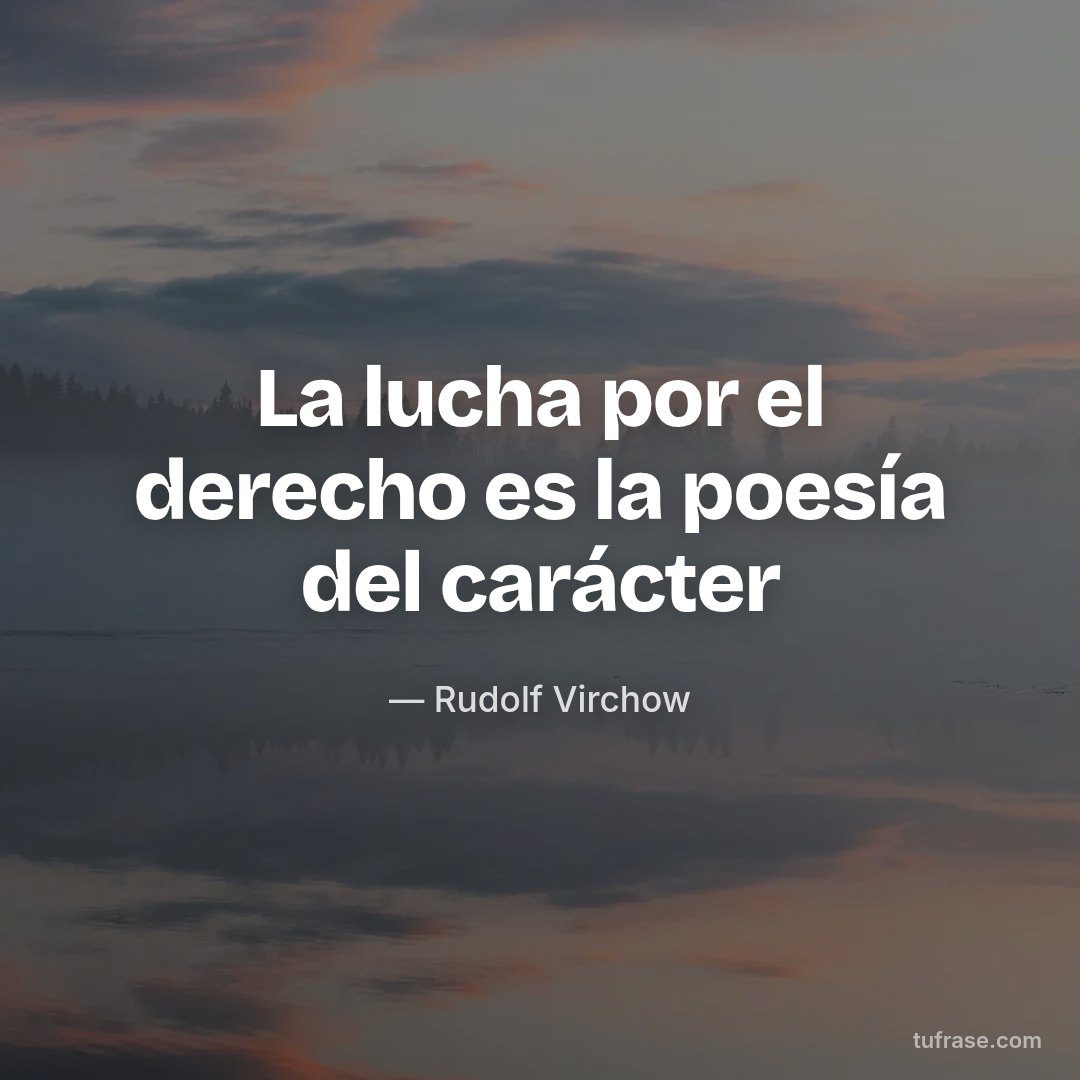 La lucha por el derecho es la poesía del carácter