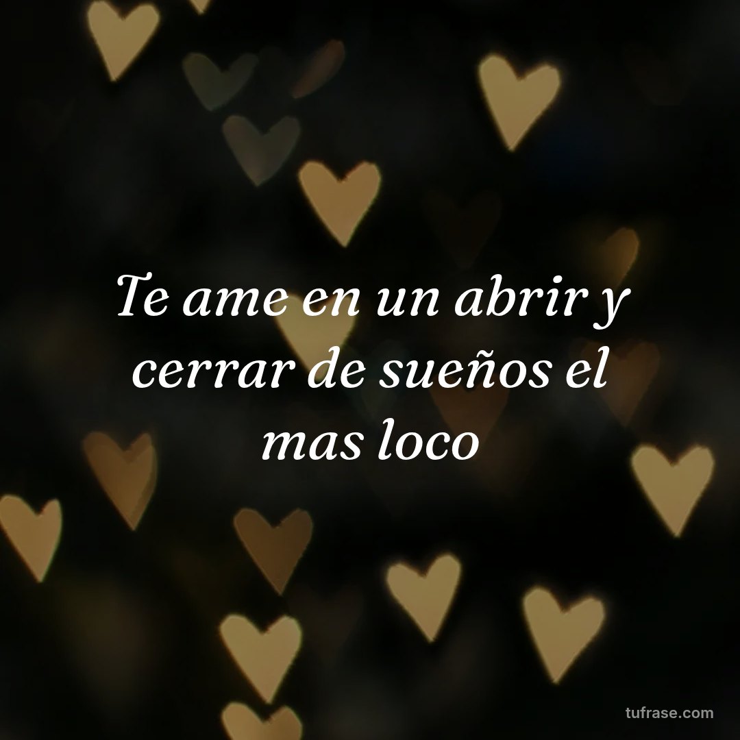 Te ame en un abrir y cerrar de sueños el mas loco