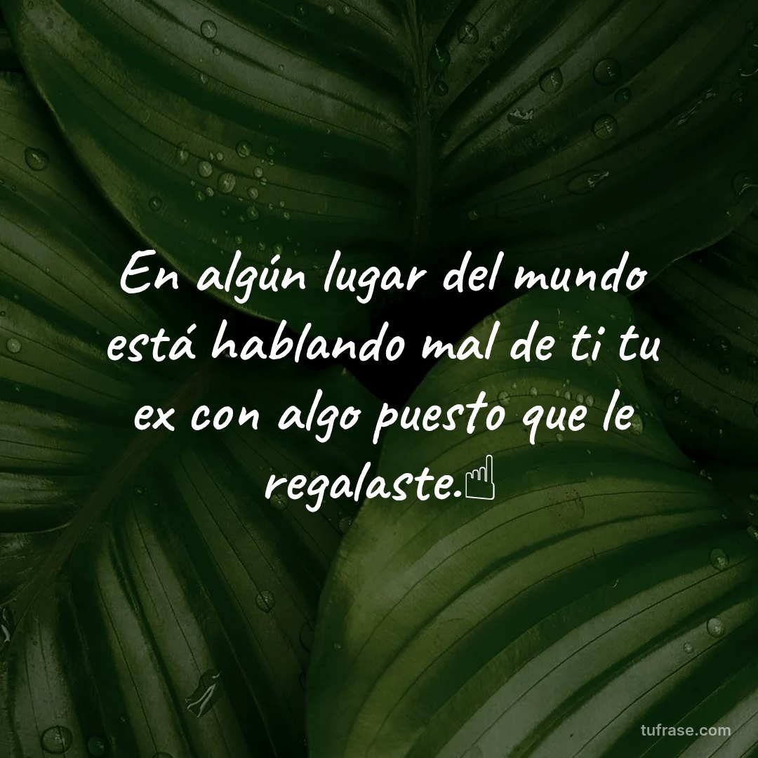 En algún lugar del mundo está hablando mal de ti tu ex con algo puesto que le regalaste.☝️