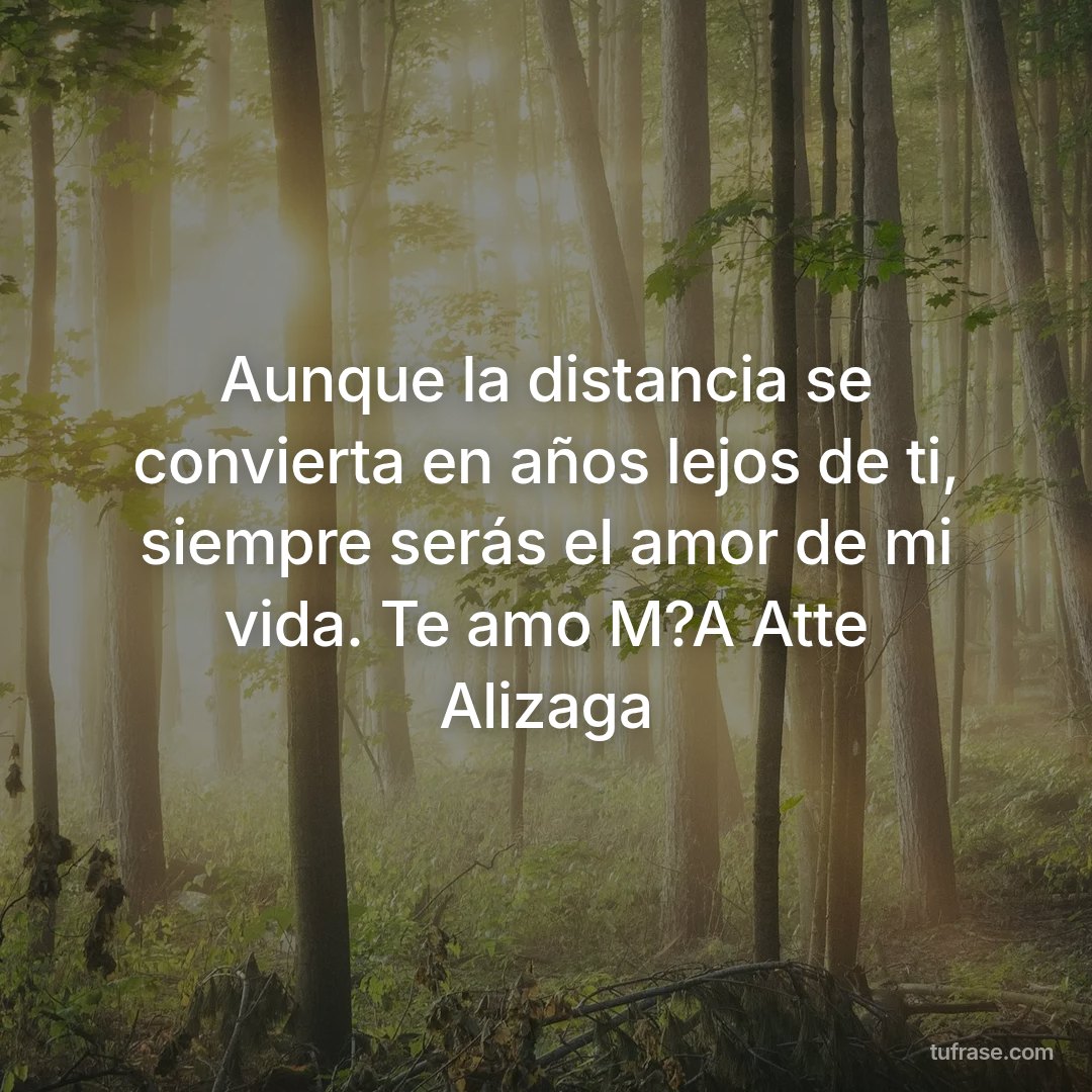Aunque la distancia se convierta en años lejos de ti, siempre serás el amor de mi vida. Te amo M?A Atte Alizaga