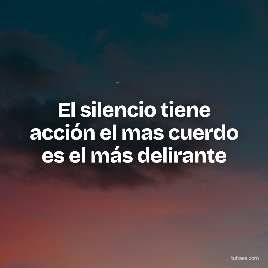 El silencio tiene acción el mas cuerdo es el más delirante