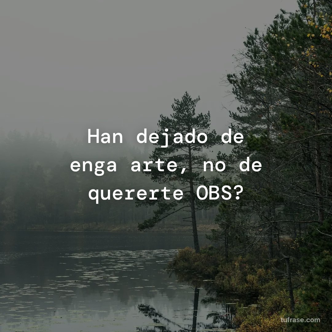 Han dejado de engañarte, no de quererte OBS?