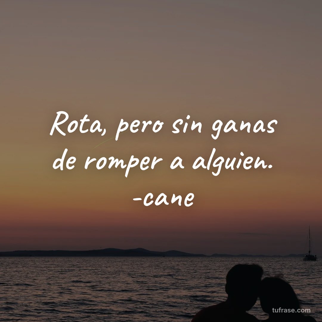 Rota, pero sin ganas de romper a alguien. -cane