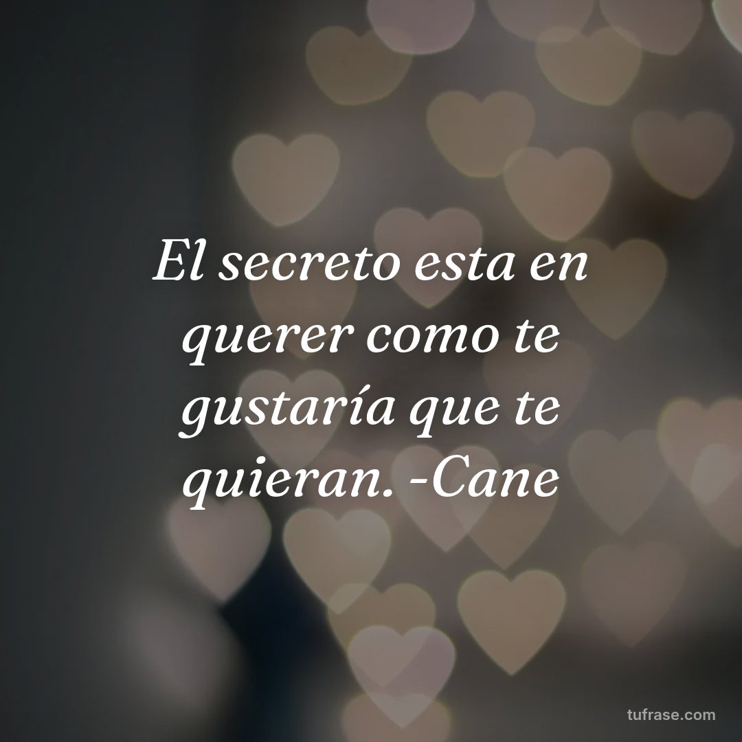 El secreto esta en querer como te gustaría que te quieran. -Cane