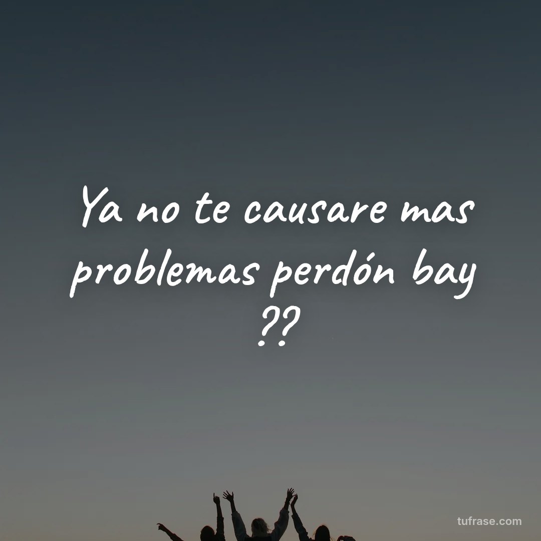 Ya no te causare mas problemas perdón bay ??