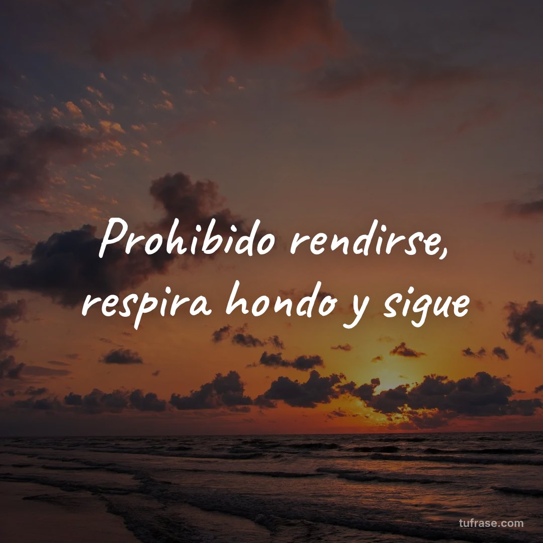 Prohibido rendirse, respira hondo y sigue
