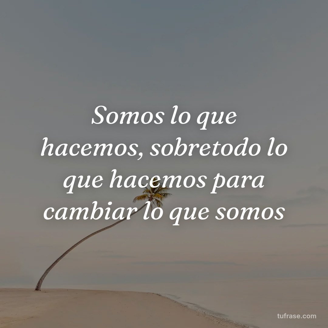 Somos lo que hacemos, sobretodo lo que hacemos para cambiar lo que somos