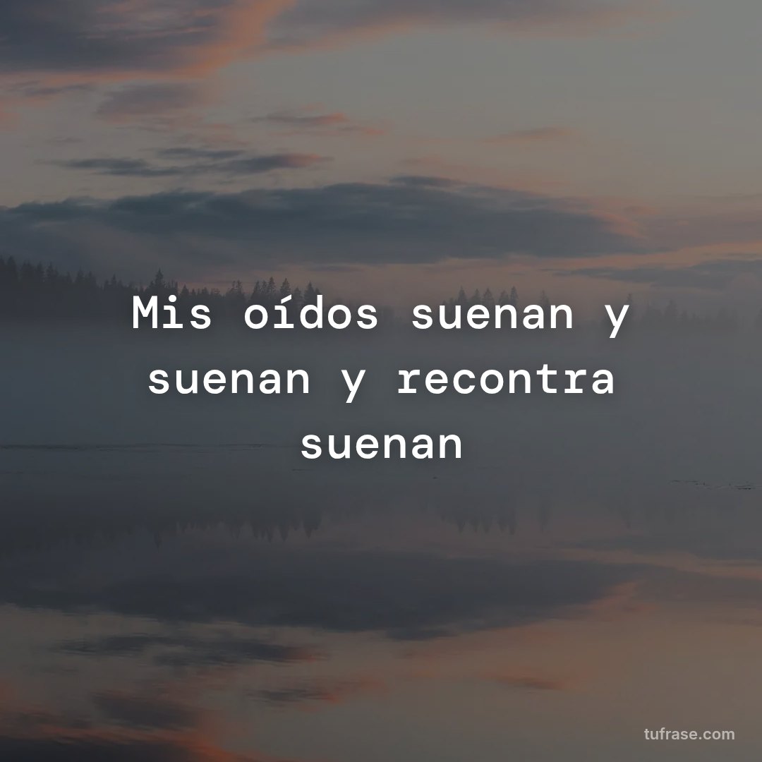 Mis oídos suenan y suenan y recontra suenan