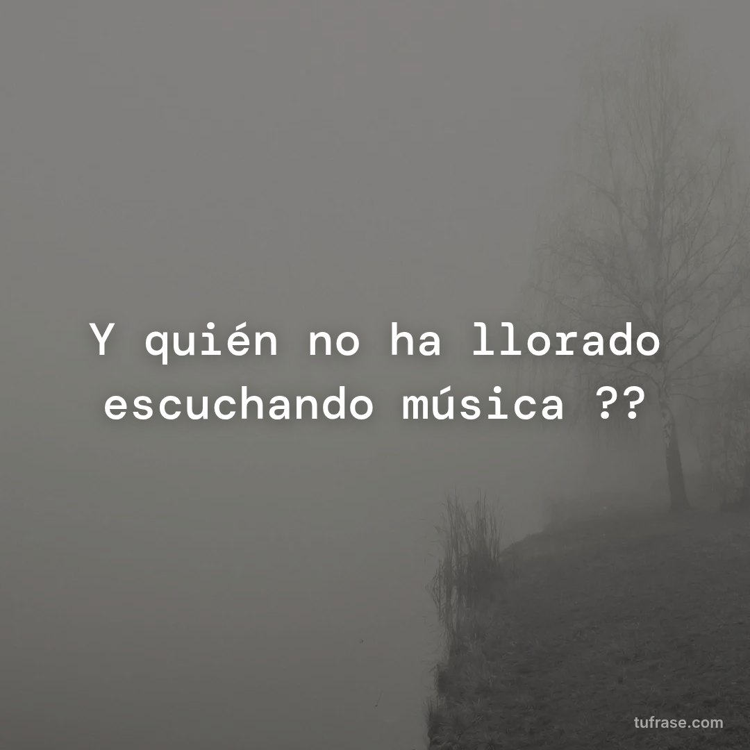 Y quién no ha llorado escuchando música ??