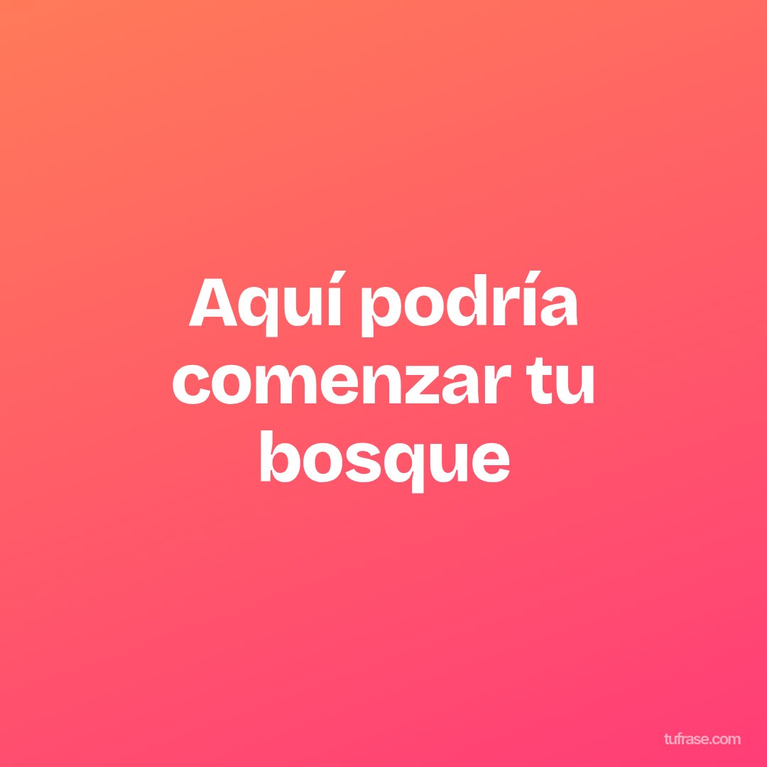 Aquí podría comenzar tu bosque