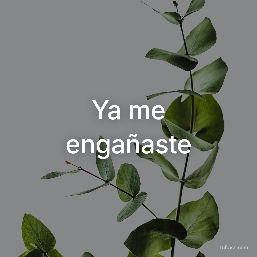 Ya me engañaste
