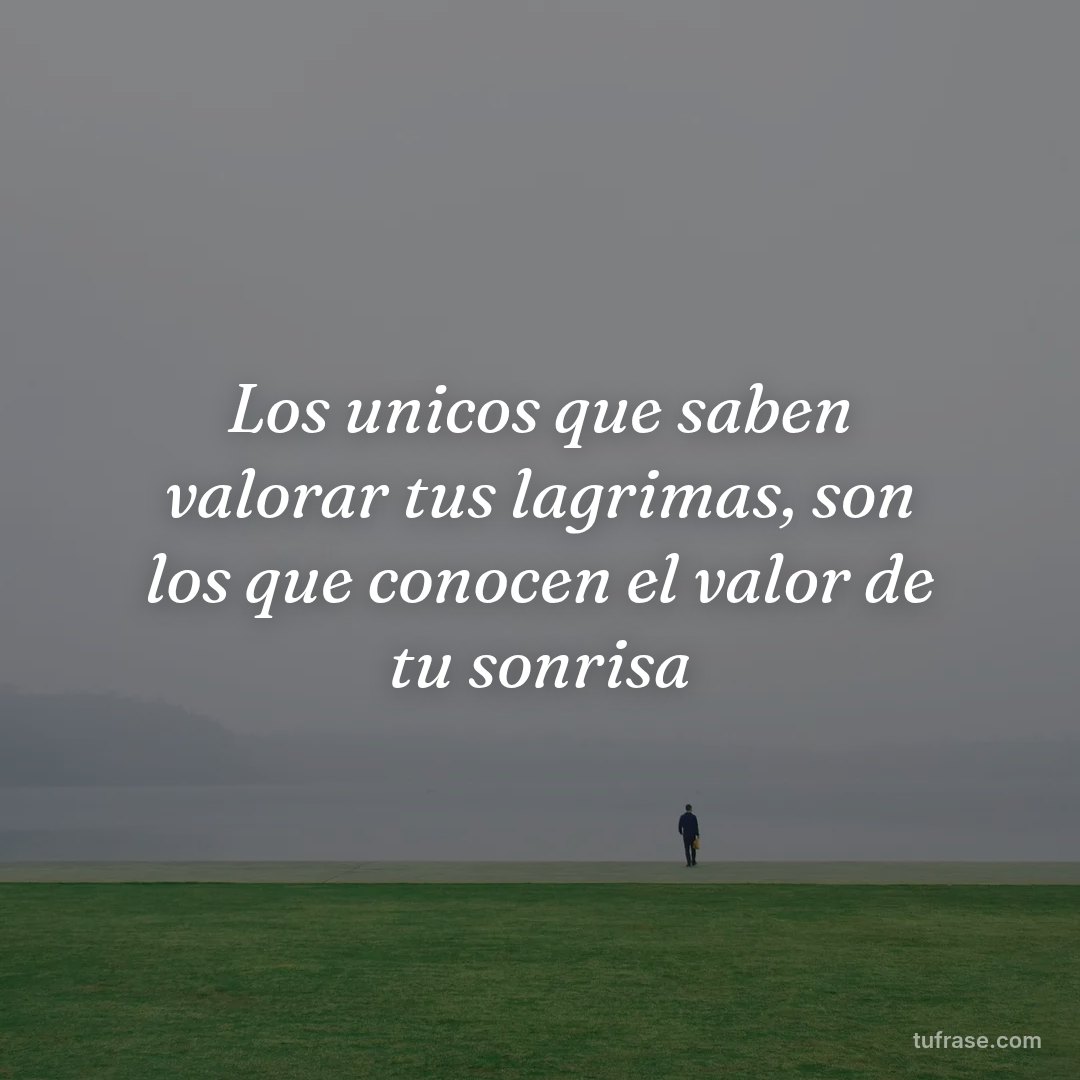 Los unicos que saben valorar tus lagrimas, son los que conocen el valor de tu sonrisa
