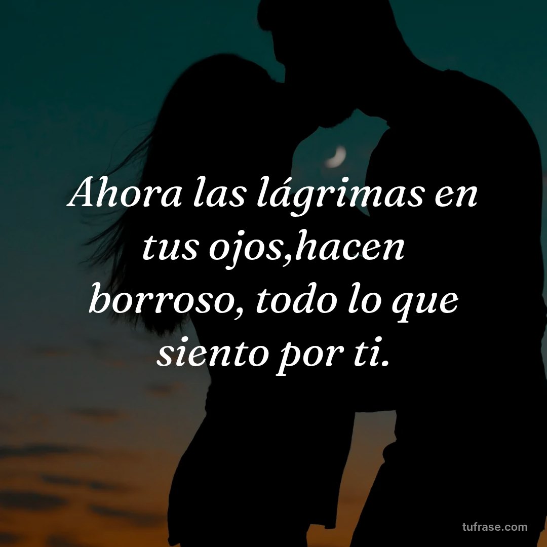 Ahora las lágrimas en tus ojos,hacen borroso, todo lo que siento por ti.