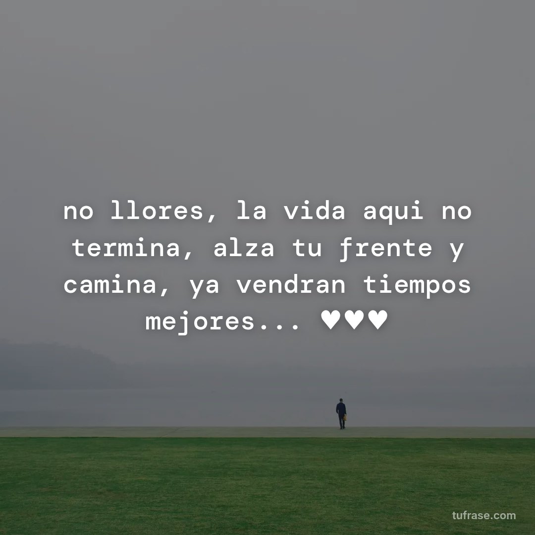 no llores, la vida aqui no termina, alza tu frente y camina, ya vendran tiempos mejores... ♥♥♥