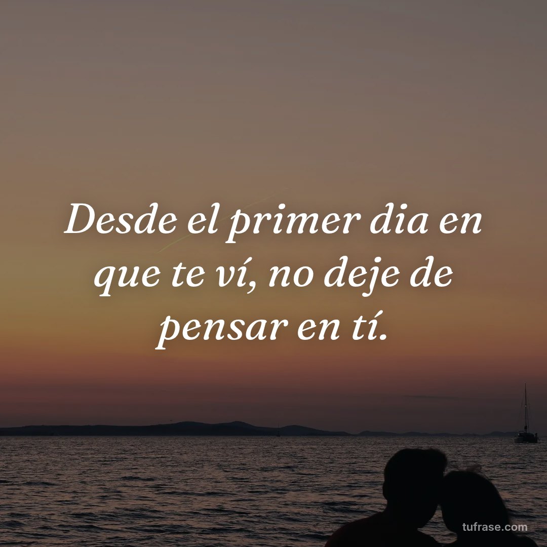 Desde el primer dia en que te ví, no deje de pensar en tí.