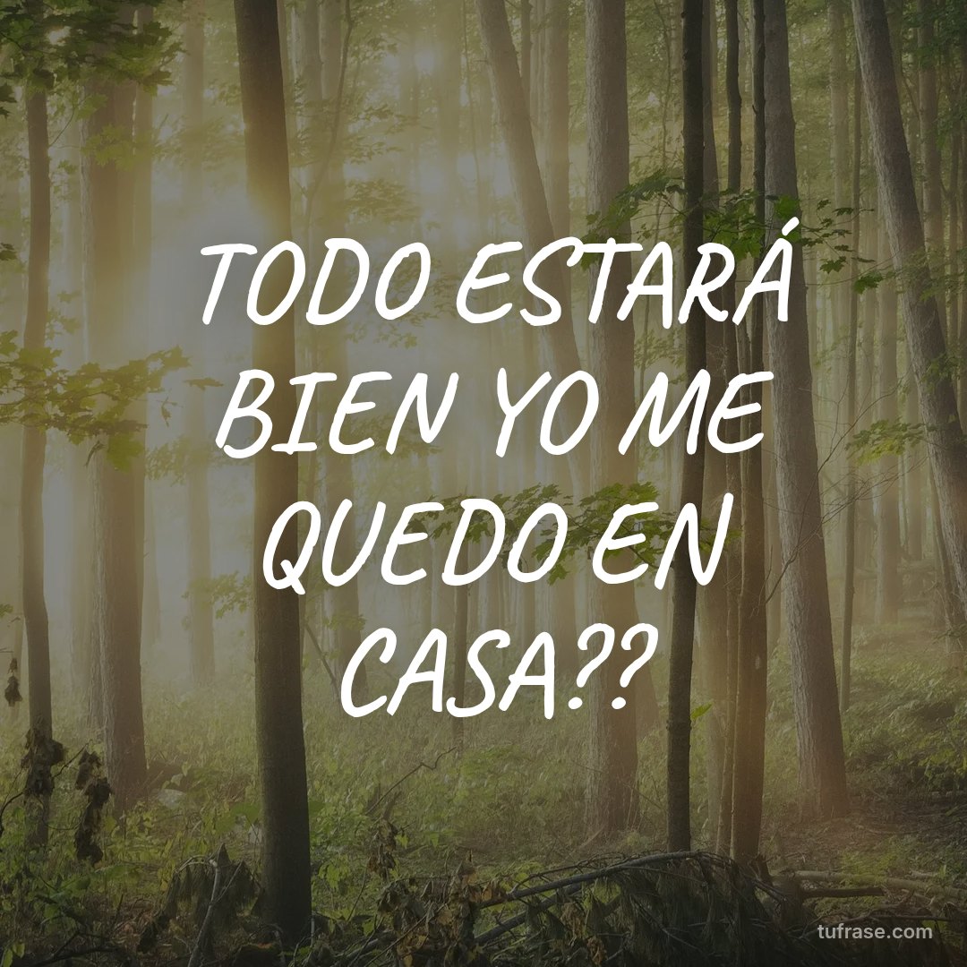 TODO ESTARÁ BIEN YO ME QUEDO EN CASA??