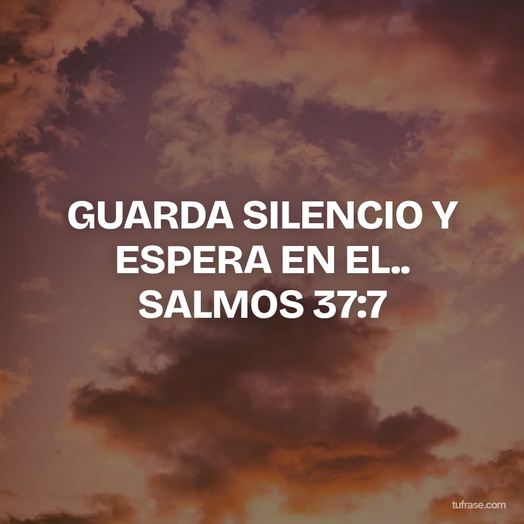 GUARDA SILENCIO Y ESPERA EN EL.. SALMOS 37:7