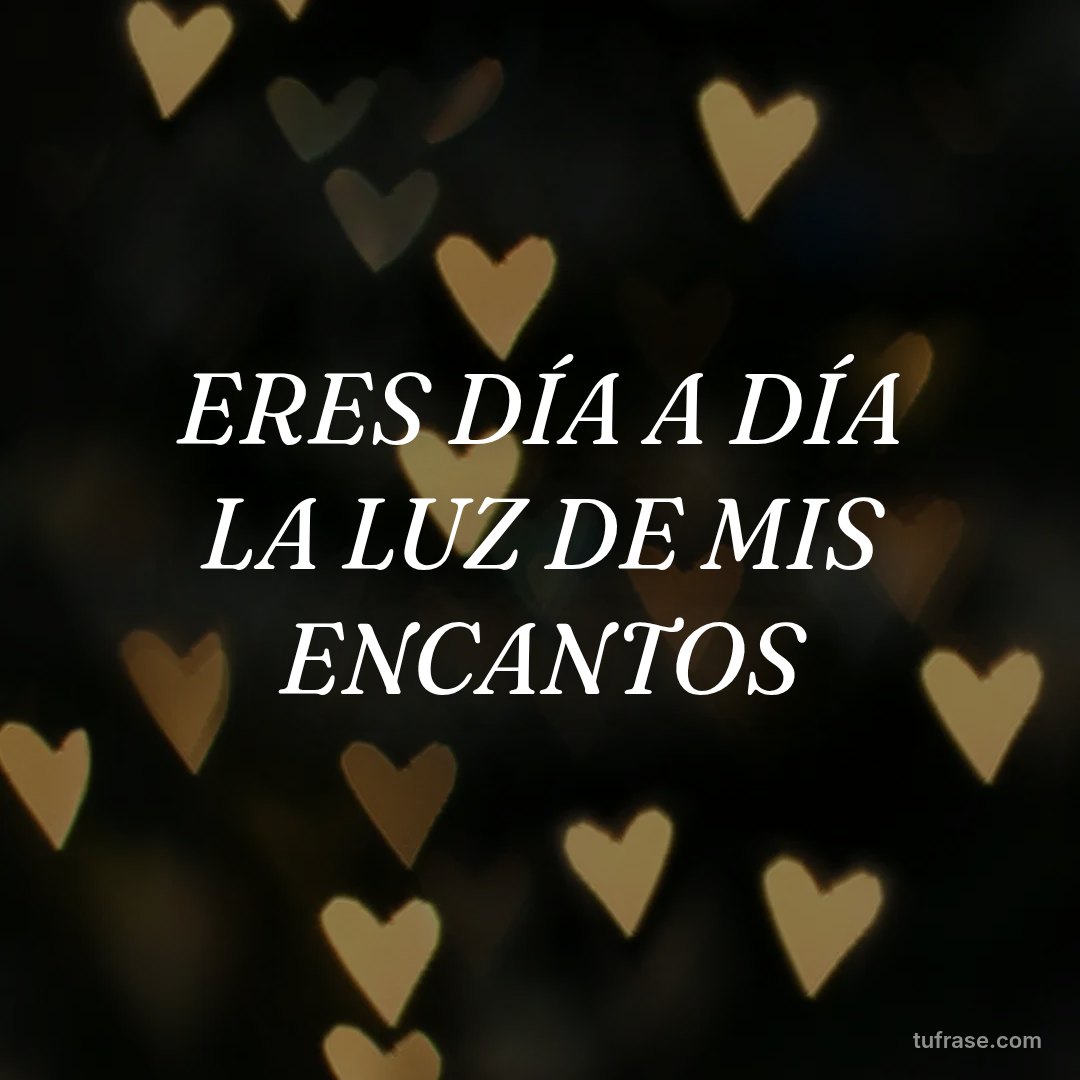 ERES DÍA A DÍA LA LUZ DE MIS ENCANTOS
