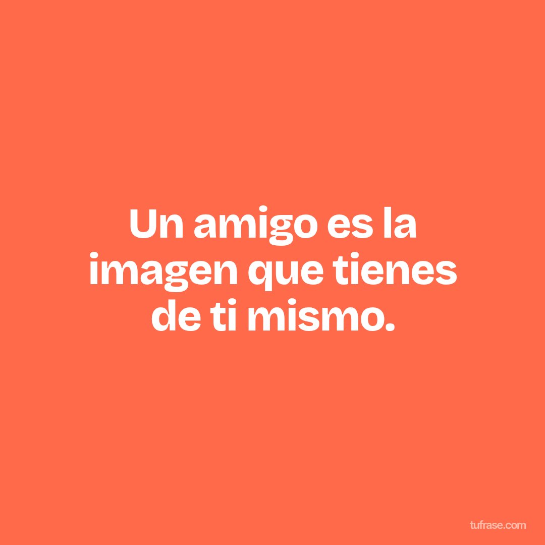Un amigo es la imagen que tienes de ti mismo.