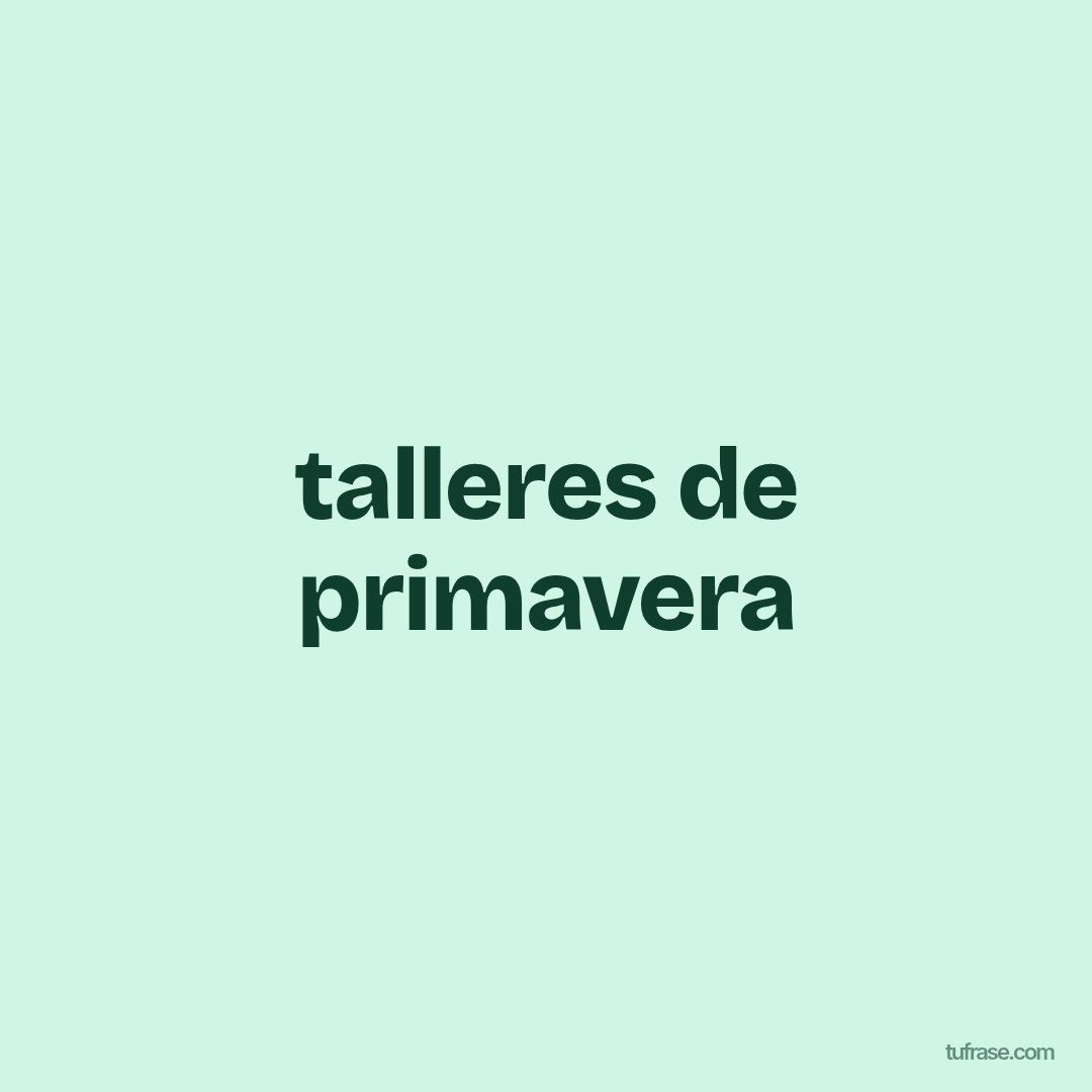 talleres de primavera