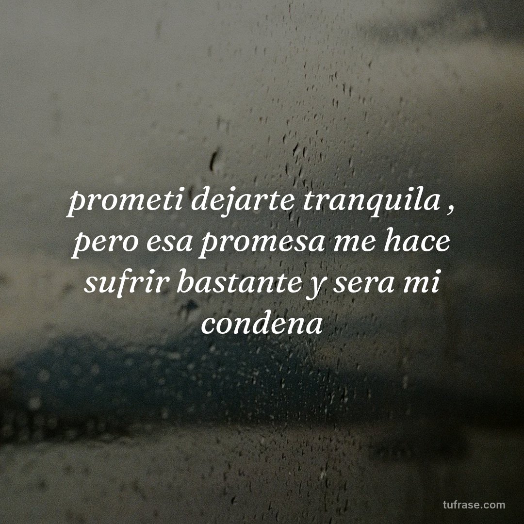 prometi dejarte tranquila , pero esa promesa me hace sufrir bastante y sera mi condena