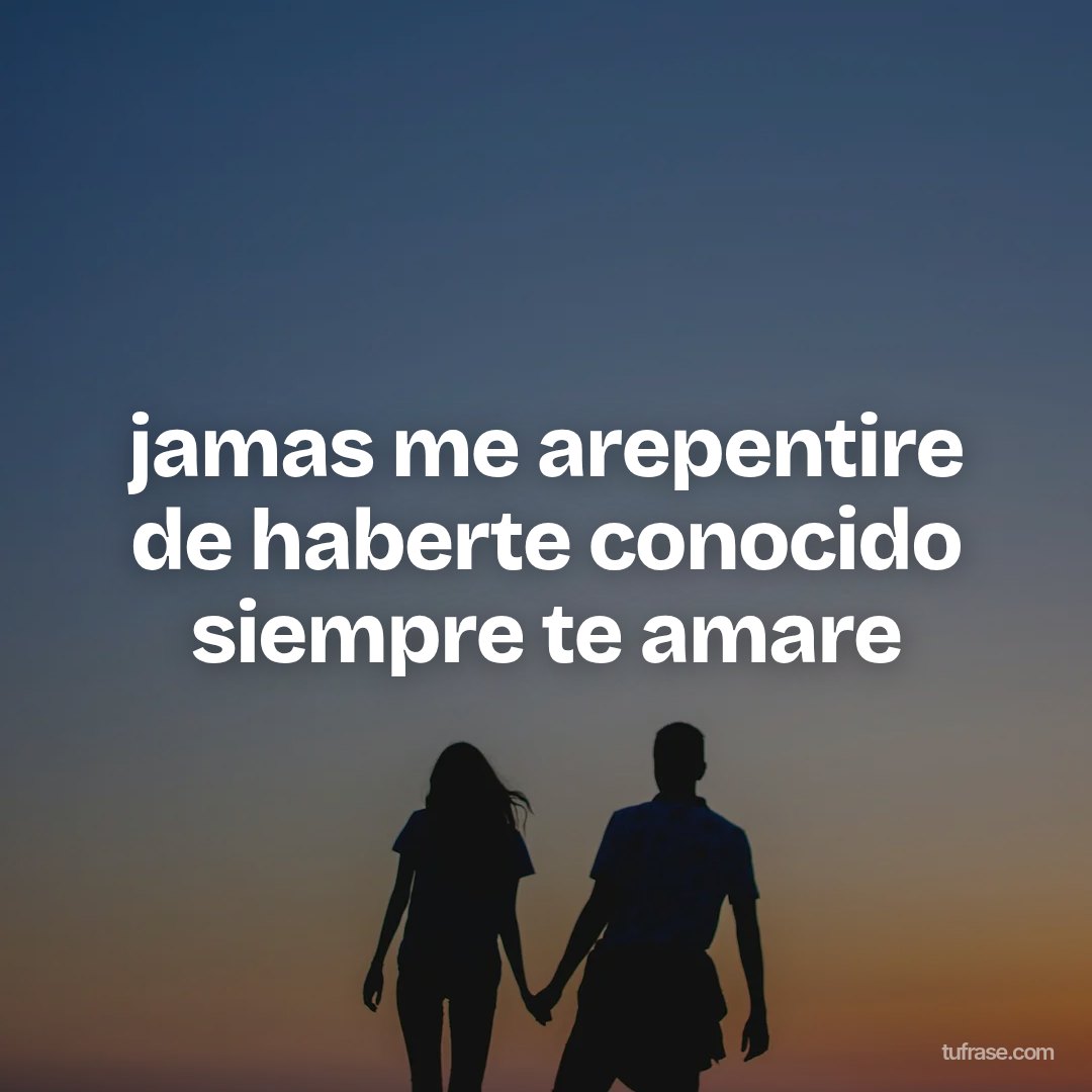 jamas me arepentire de haberte conocido siempre te amare