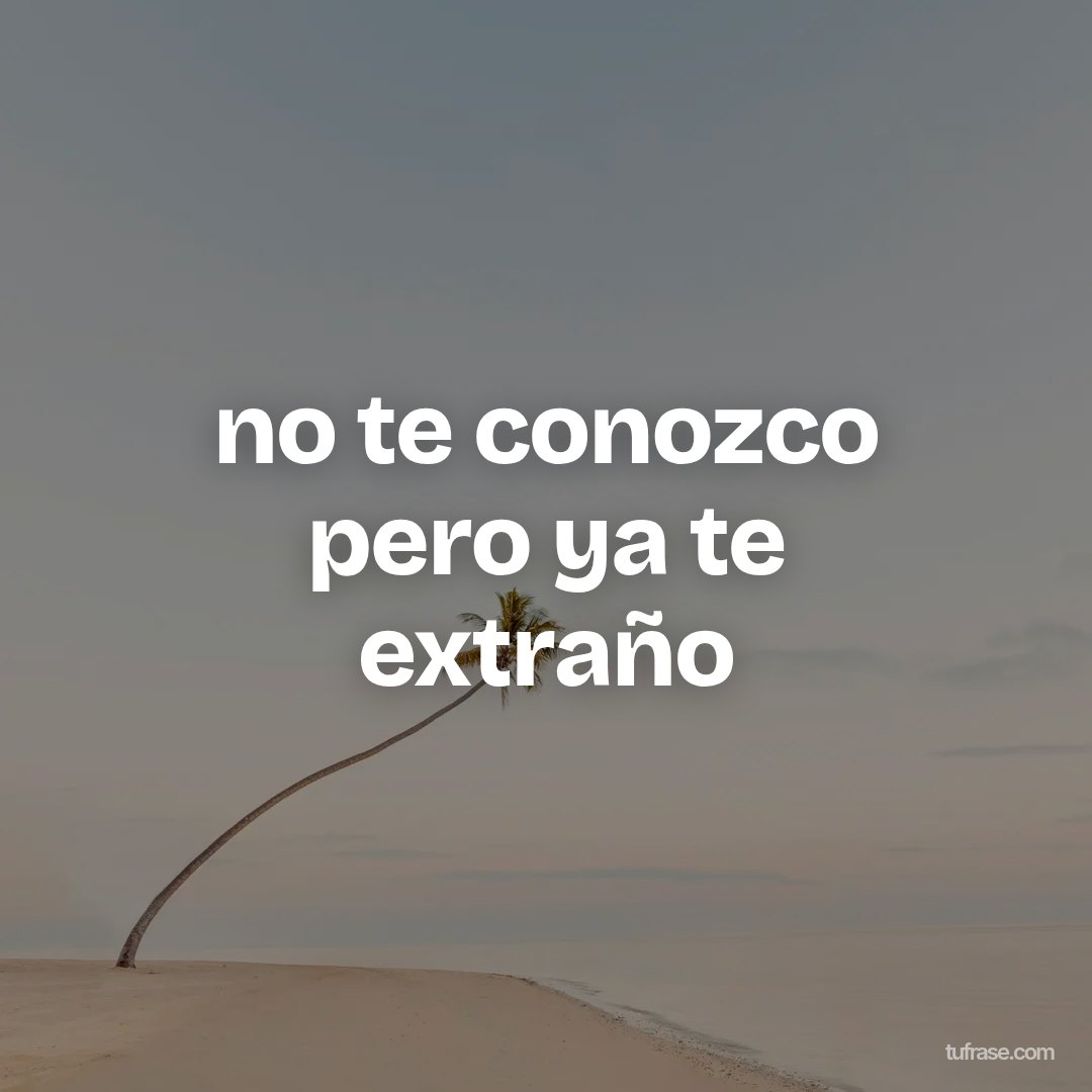 no te conozco pero ya te extraño