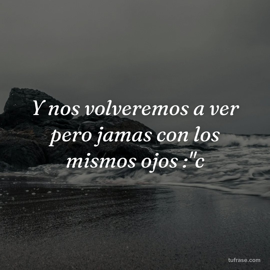 Y nos volveremos a ver pero jamas con los mismos ojos :"c