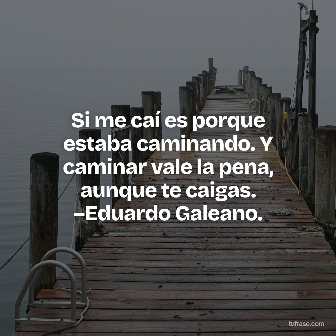 Si me caí es porque estaba caminando. Y caminar vale la pena, aunque te caigas. –Eduardo Galeano.