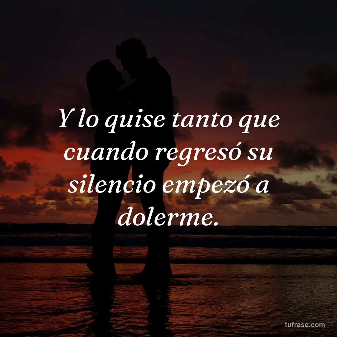 Y lo quise tanto que cuando regresó su silencio empezó a dolerme.