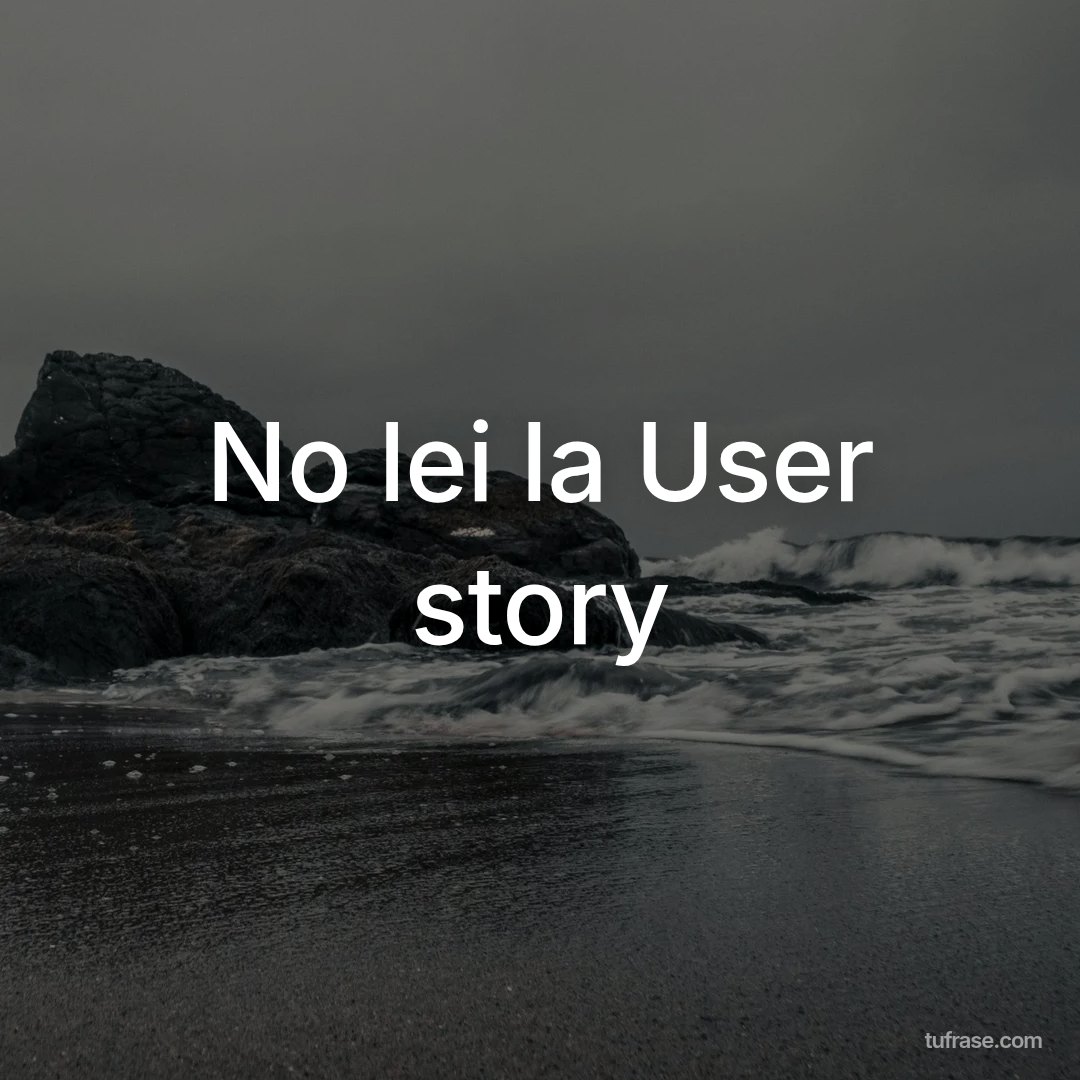 No lei la User story