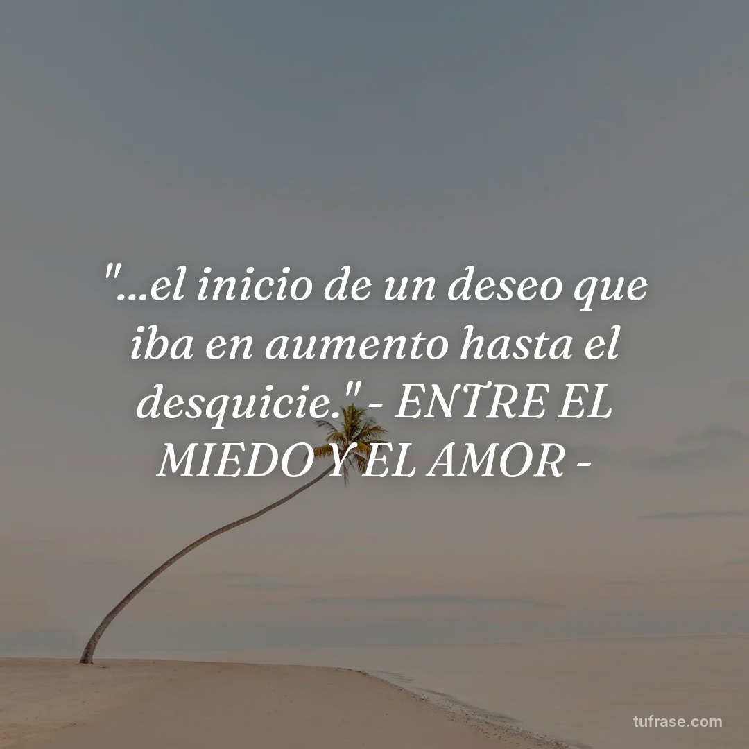 "...el inicio de un deseo que iba en aumento hasta el desquicie." - ENTRE EL MIEDO Y EL AMOR -