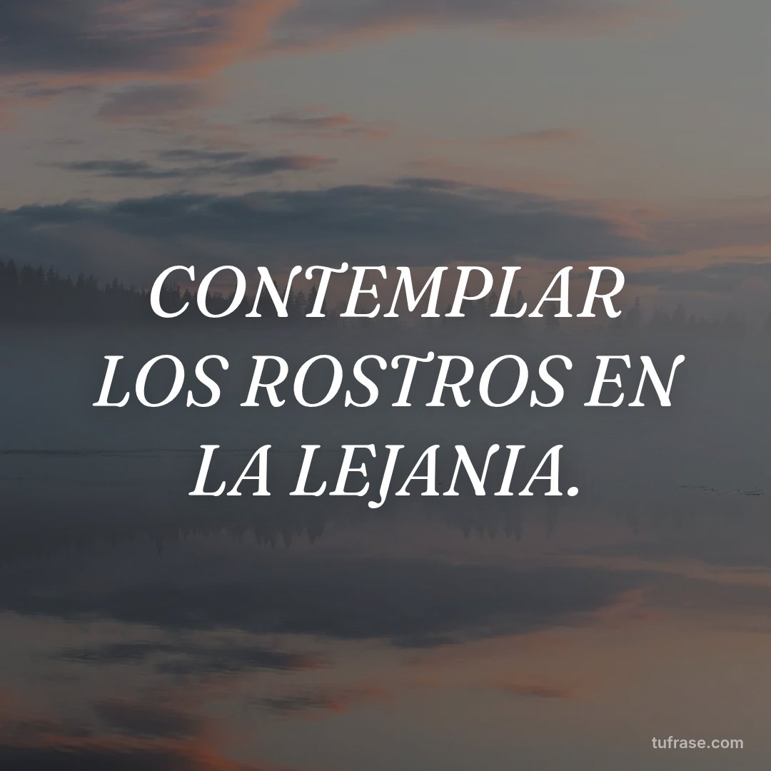CONTEMPLAR LOS ROSTROS EN LA LEJANIA.
