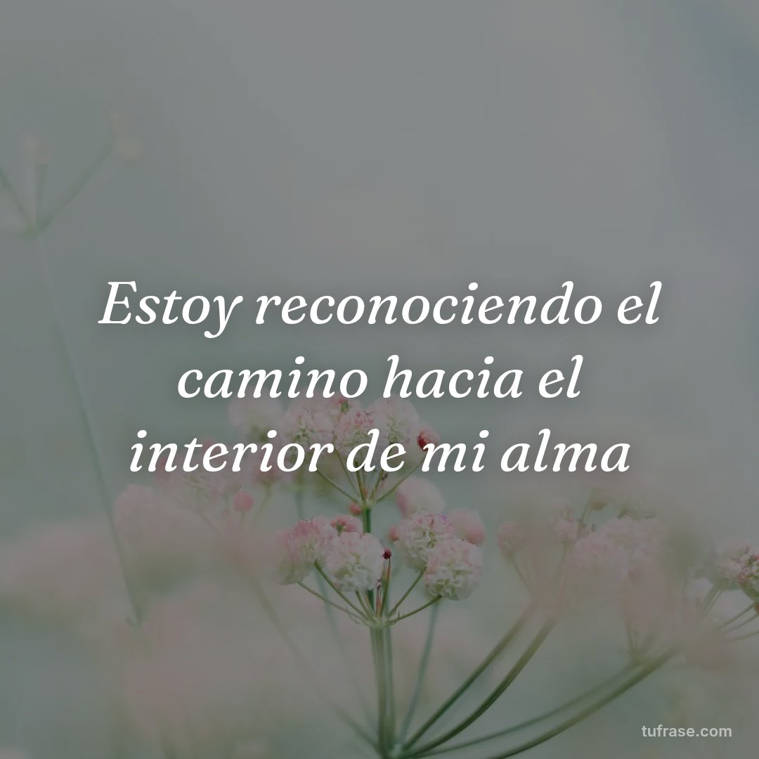 Estoy reconociendo el camino hacia el interior de mi alma