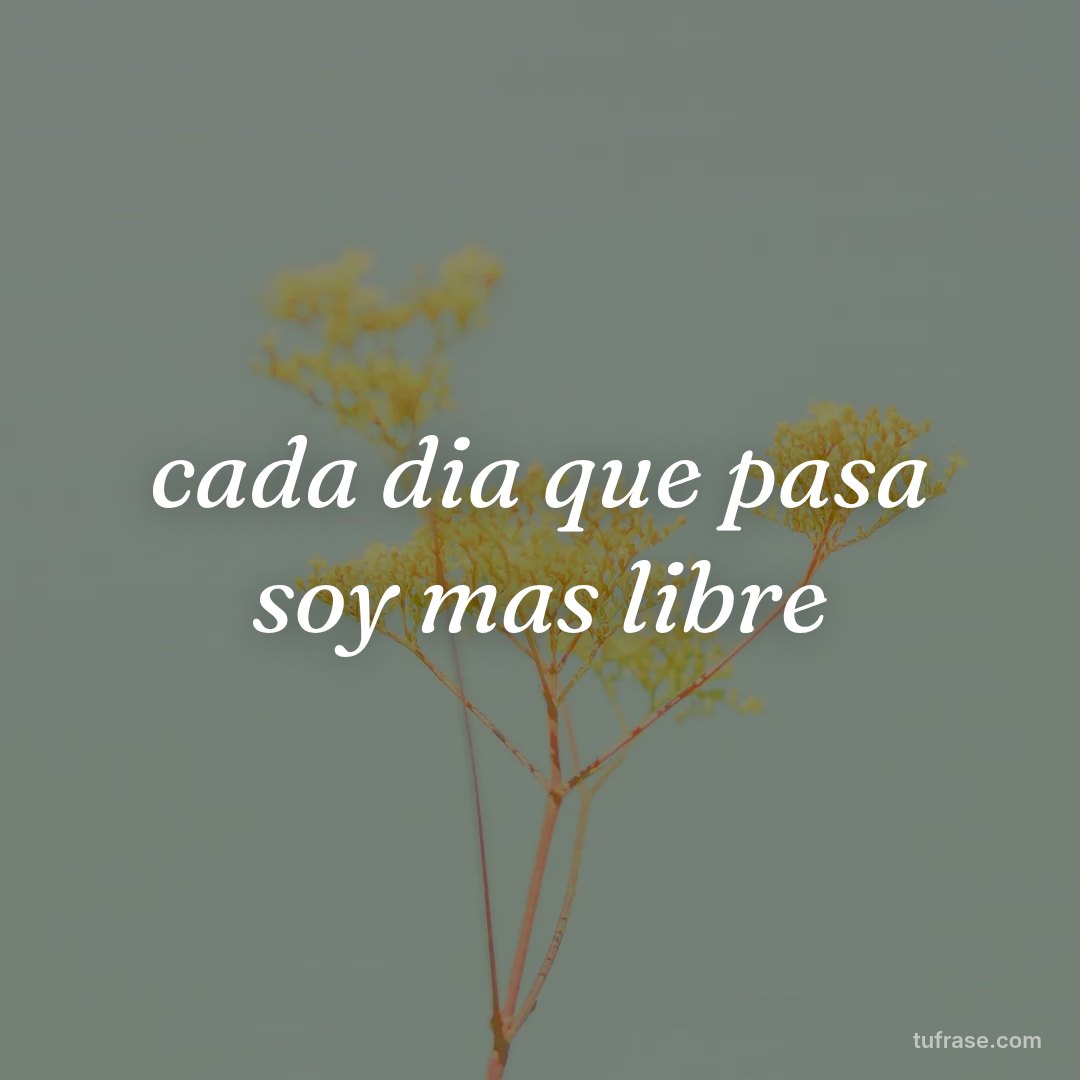 cada dia que pasa soy mas libre