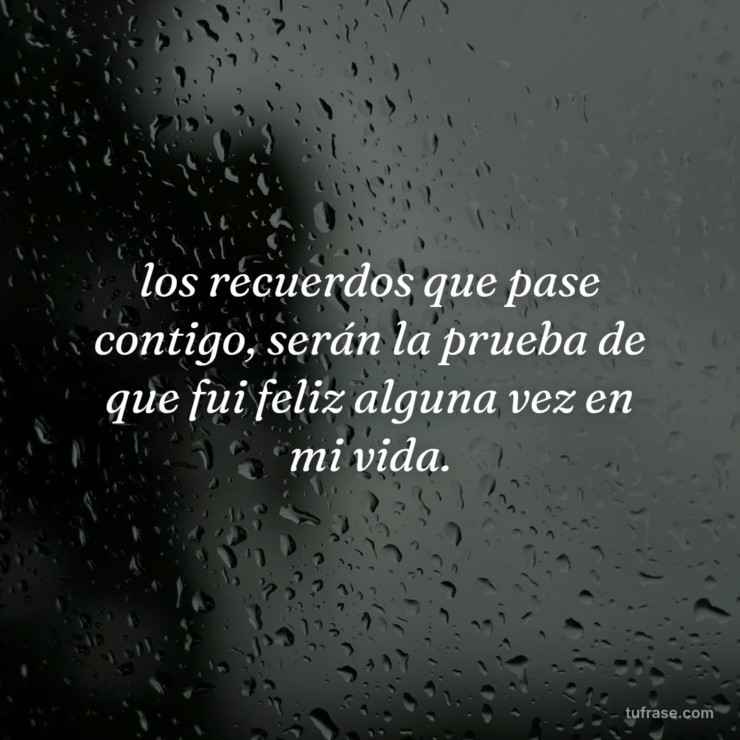 los recuerdos que pase contigo, serán la prueba de que fui feliz alguna vez en mi vida.