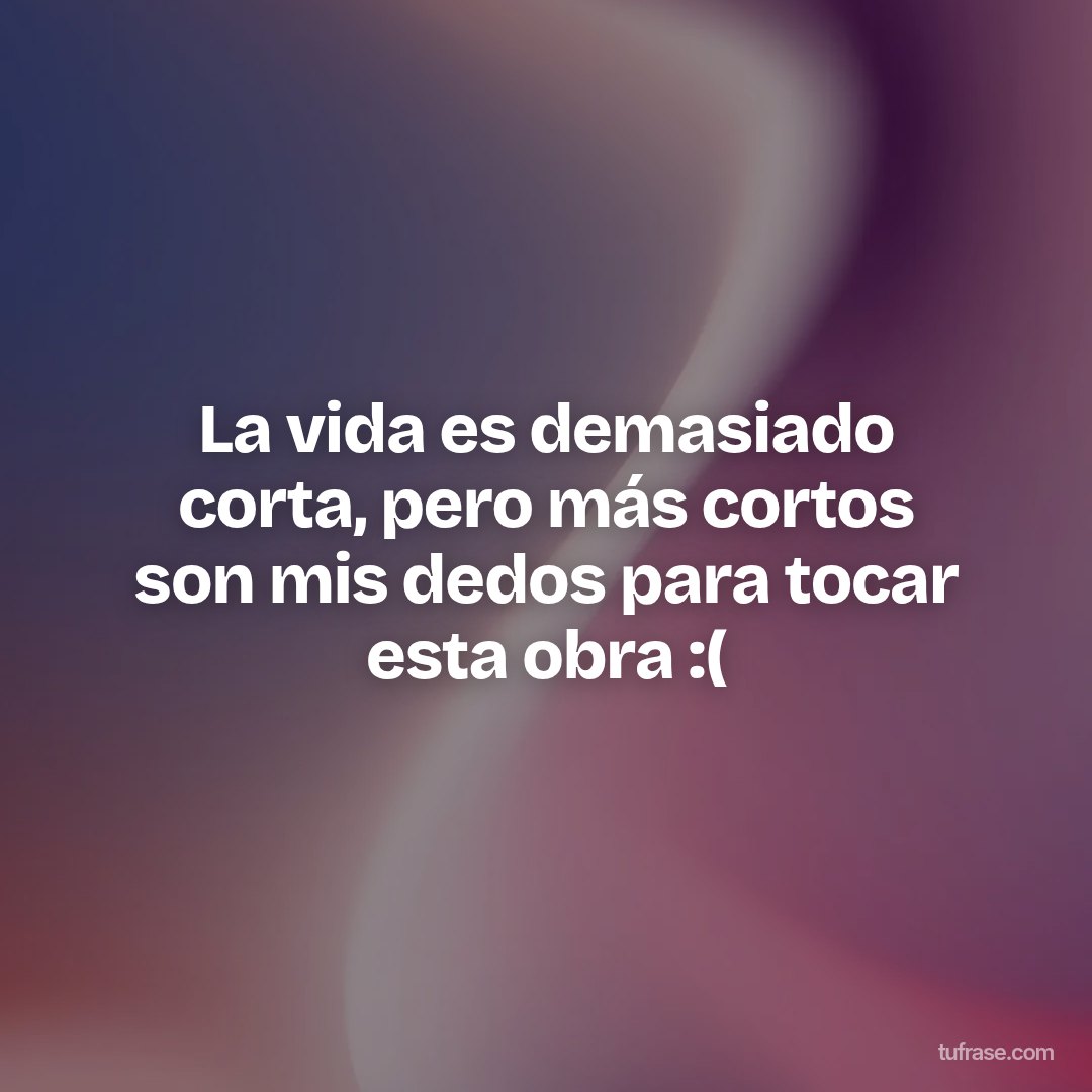 La vida es demasiado corta, pero más cortos son mis dedos para tocar esta obra :(