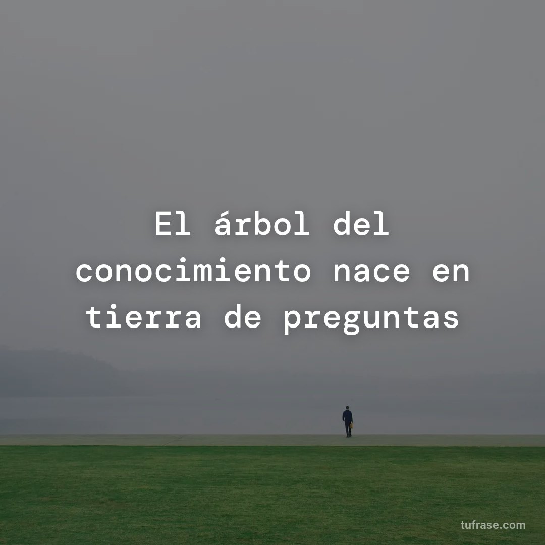El árbol del conocimiento nace en tierra de preguntas