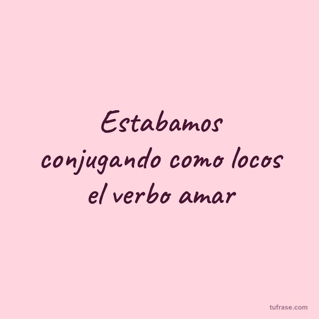 Estabamos conjugando como locos el verbo amar