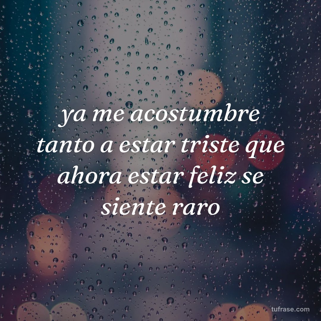 ya me acostumbre tanto a estar triste que ahora estar feliz se siente raro