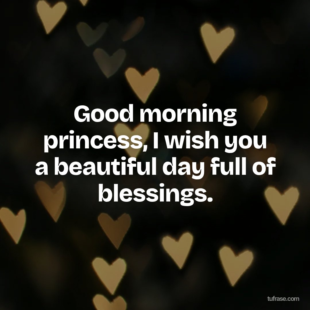 Good morning princess, I wish you a beautiful day full of blessings.