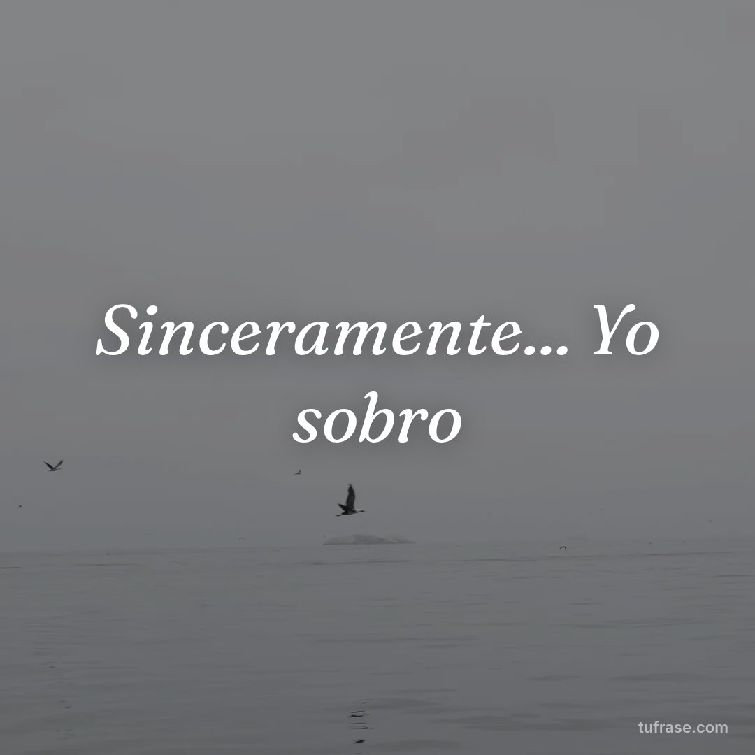 Sinceramente... Yo sobro
