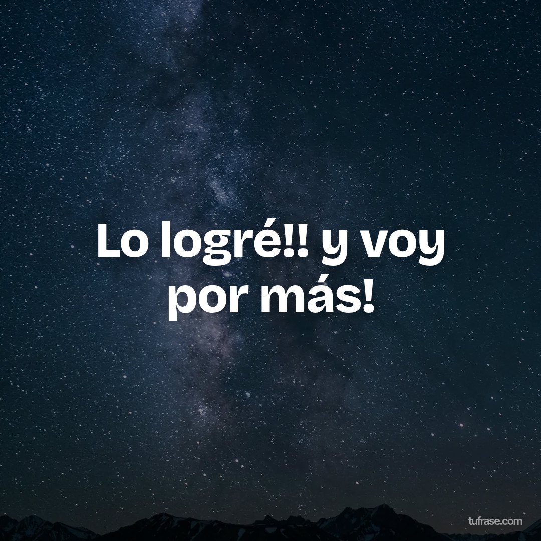 Lo logré!! y voy por más!