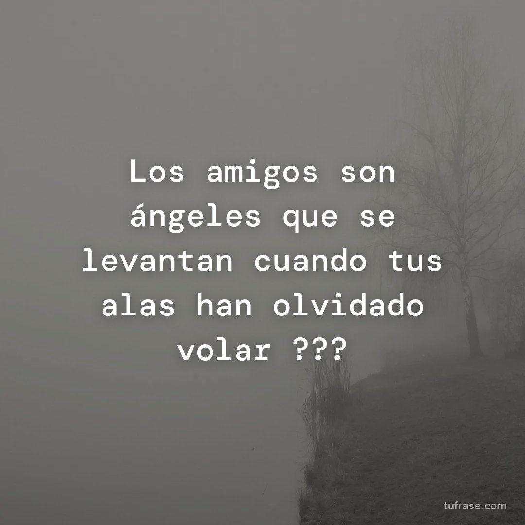 Los amigos son ángeles que se levantan cuando tus alas han olvidado volar ???