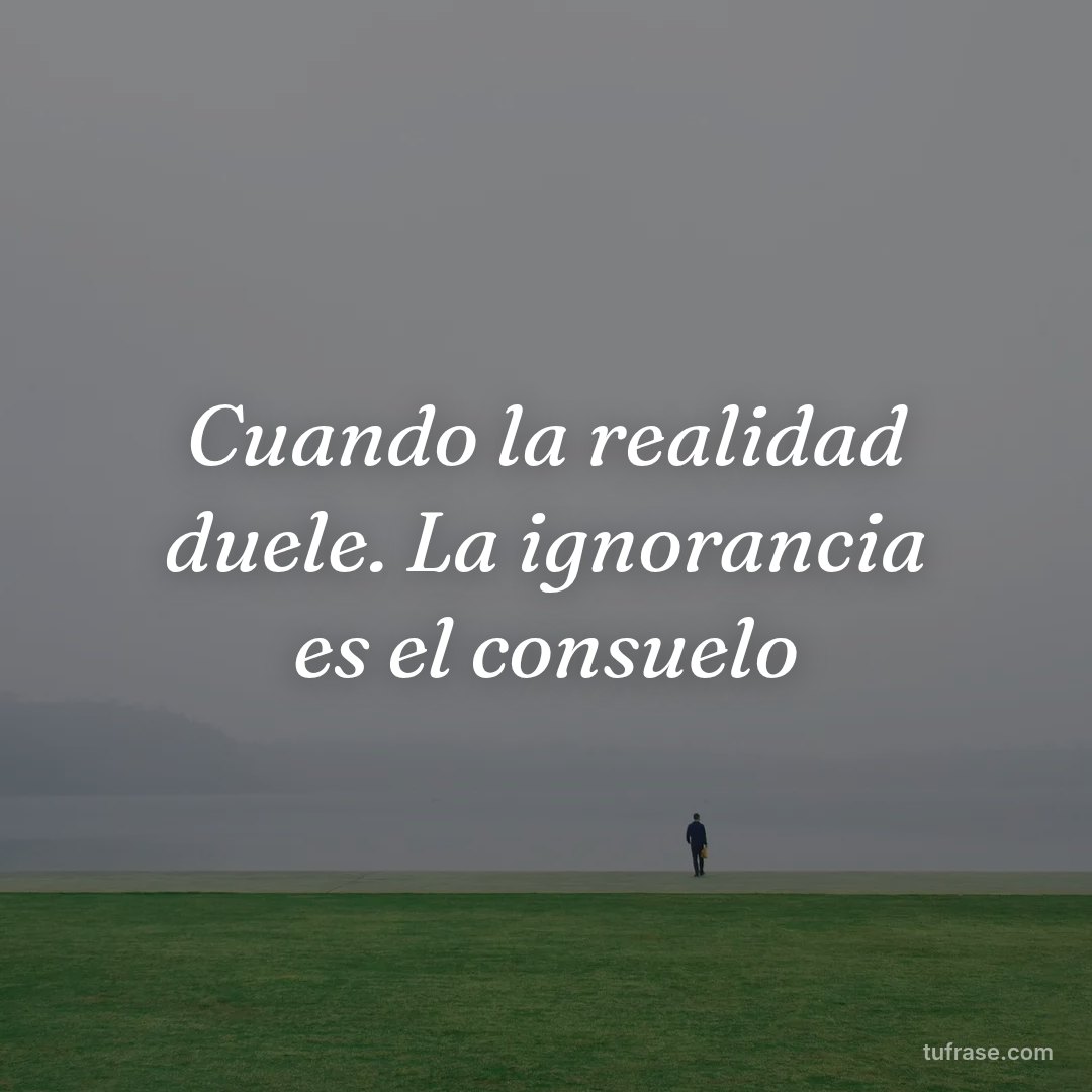 Cuando la realidad duele. La ignorancia es el consuelo