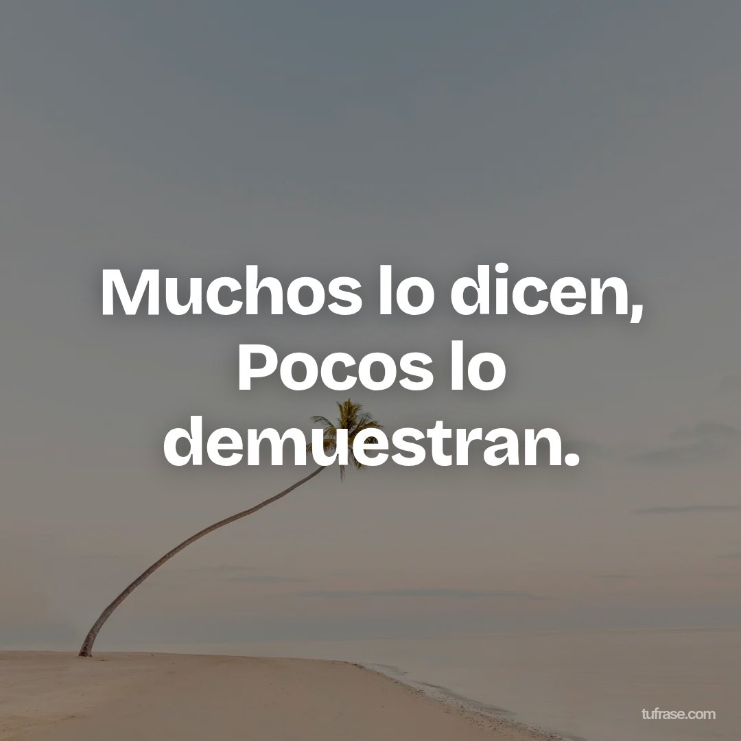 Muchos lo dicen, Pocos lo demuestran.