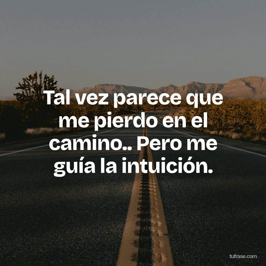 Tal vez parece que me pierdo en el camino.. Pero me guía la intuición.