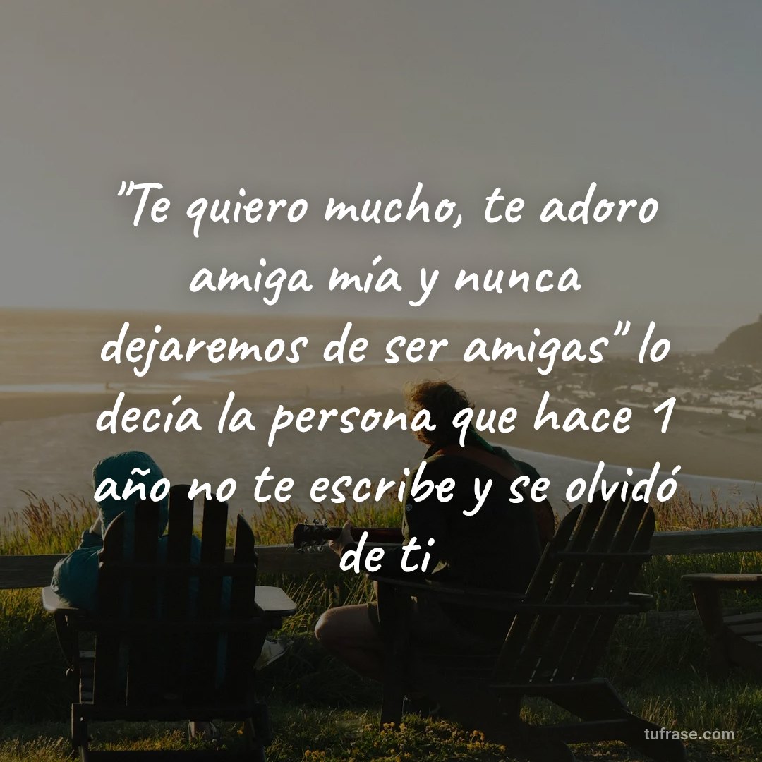 "Te quiero mucho, te adoro amiga mía y nunca dejaremos de ser amigas" lo decía la persona que hace 1 año no te escribe y se olvidó de ti