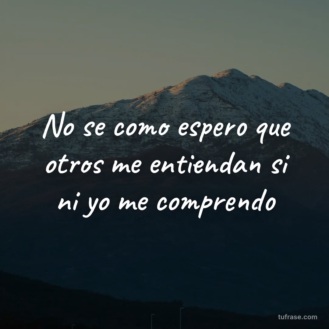 No se como espero que otros me entiendan si ni yo me comprendo