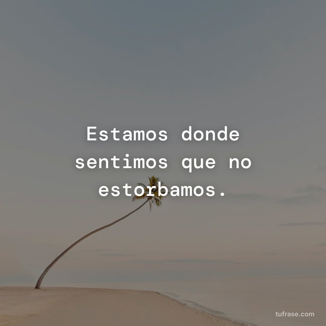 Estamos donde sentimos que no estorbamos.